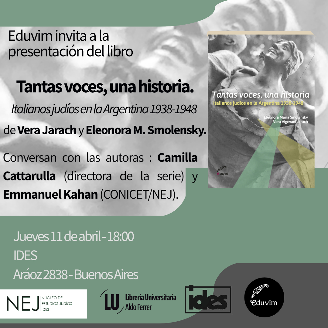 Presentación de «Tantas voces, una historia» de Vera Jarach y Eleonora Smolensky
