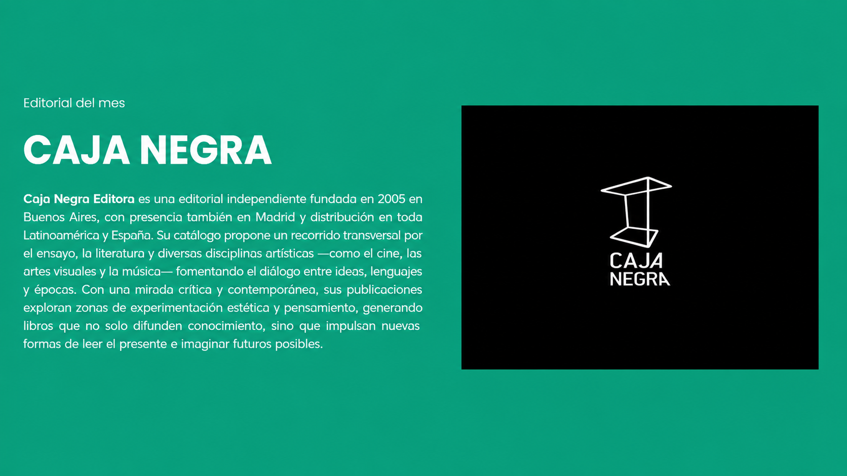 Pensar el presente, reimaginar el futuro: el catálogo de Caja Negra
