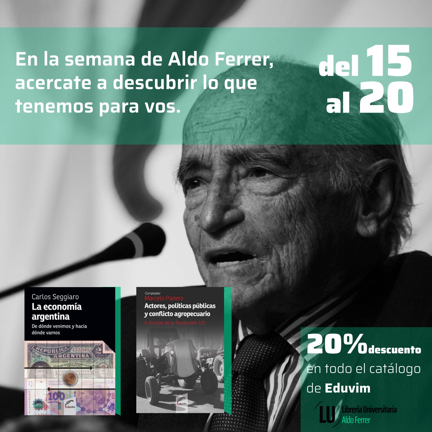 Semana Aldo Ferrer. 20% de descuento en el catalogo de Eduvim
